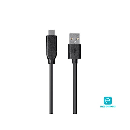 Monoprice Essentials USB Type-C to USB Type-A 2.0 Cable - 480Mbps_ 3A_ 26AWG_ Bl 27926